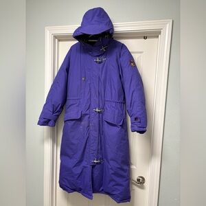 Triple FAT Goose Coat Womens Large Purple Lobster Clasp Puffer Duck Down Vintage